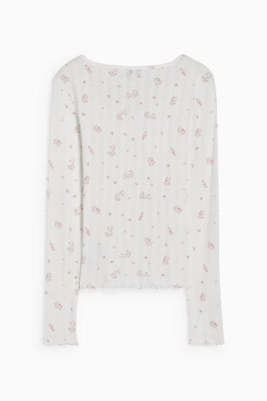 Dona - CLOCKHOUSE - part superior de pijama - de flors - blanc