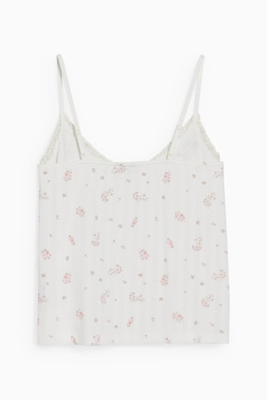 Femmes - CLOCKHOUSE - caraco de pyjama - à fleurs - blanc
