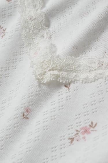Damen - CLOCKHOUSE - Pyjama-Top - geblümt - weiß