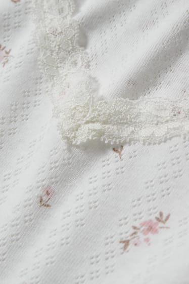 Dona - Top de pijama - de flors - blanc