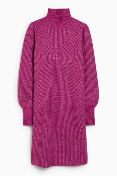 Women - Strickkleid mit Alpaka-Anteil - violet-melange
