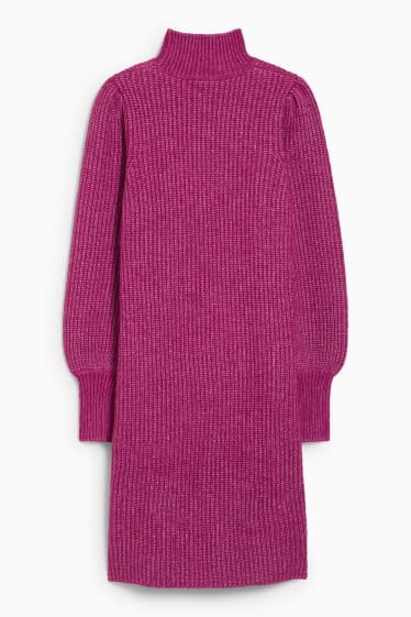 Mujer - Vestido de punto con alpaca - violeta jaspeado