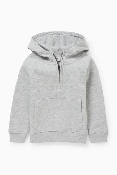 Enfants - Lot de 2 - sweat à capuche et haut à manches longues - gris clair chiné