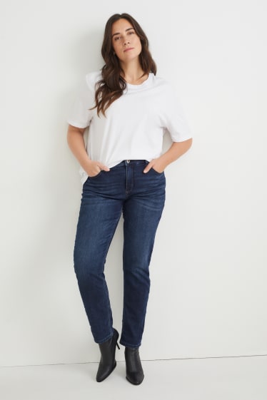 Kobiety - Slim jeans - średni stan - LYCRA® - dżins-ciemnoniebieski