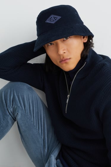 Men - Corduroy hat - dark blue