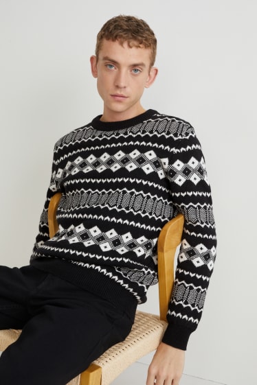 Men - Jumper - black / white