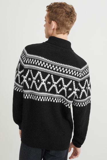 Herren - Rollkragenpullover - schwarz