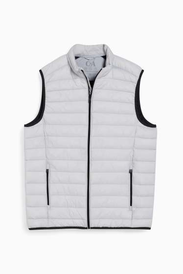 Heren - Gewatteerde bodywarmer - lichtgrijs