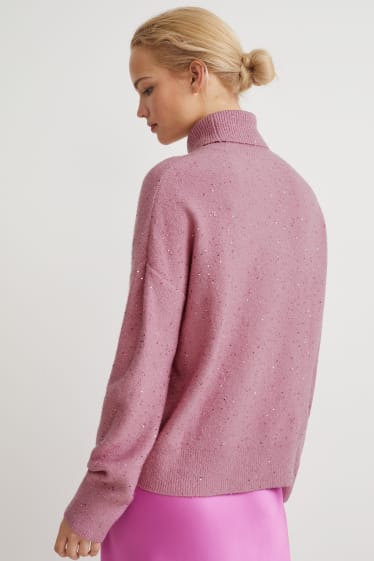 Femmes - Pullover à col roulé - violet clair