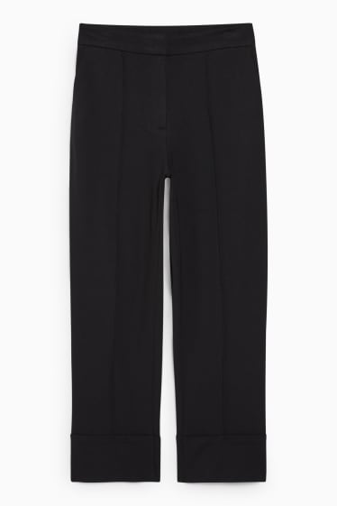 Women - Jersey trousers - tapered fit - black