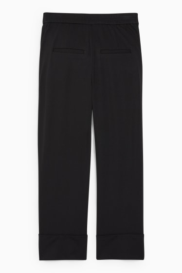 Kobiety - Spodnie z dżerseju - tapered fit - czarny