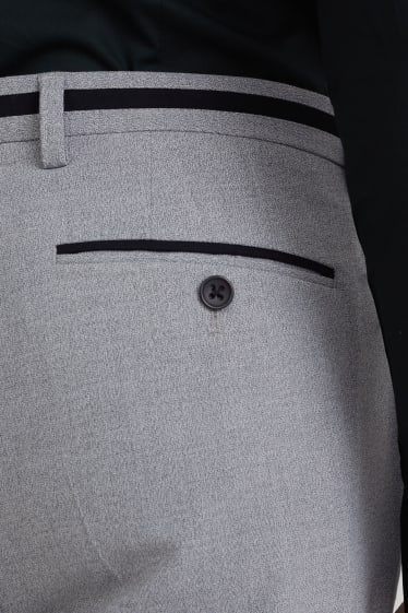 Pánské - Oblekové kalhoty - slim fit - Flex - LYCRA® - světle šedá-žíhaná