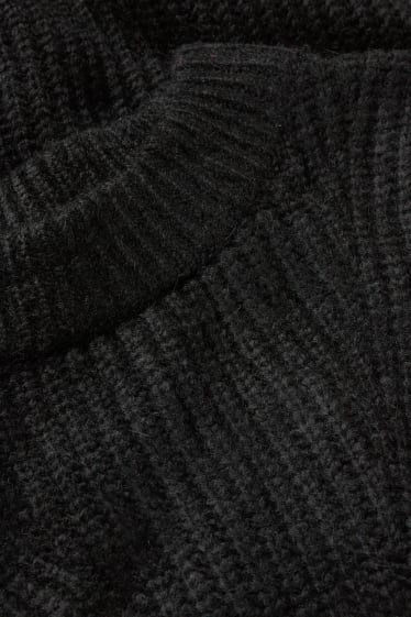 Donna - Vestito in maglia con componente di alpaca - nero