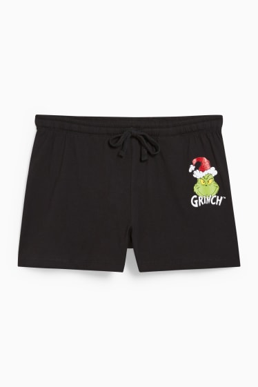 Damen - Weihnachts-Pyjamashorts - Der Grinch - schwarz