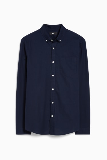 Herren - Hemd - Regular Fit - Button-down - dunkelblau