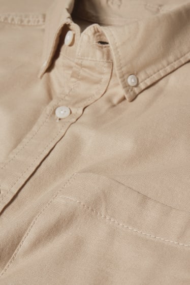 Hommes - Chemise - regular fit - col button-down - beige