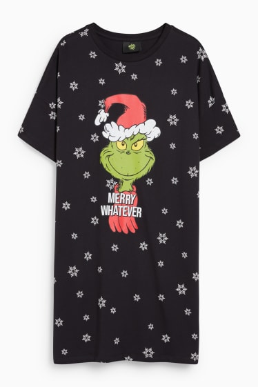 Dames - CLOCKHOUSE - bigshirt voor de kerst - de Grinch - zwart