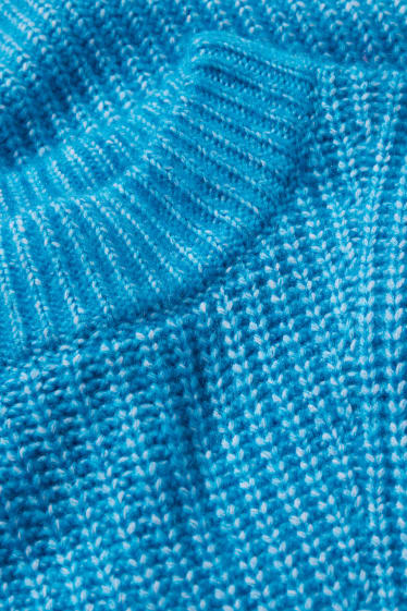 Damen - Strickkleid mit Alpaka-Anteil - hellblau-melange