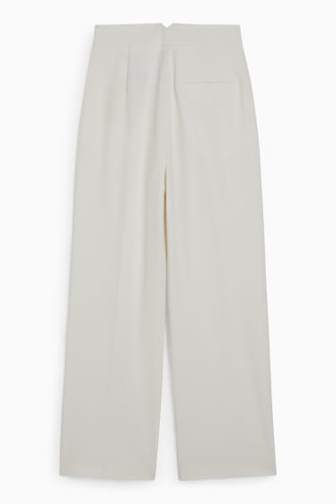 Dona - Pantalons de tela - high waist - wide leg - blanc