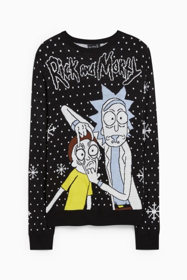 Bărbați - CLOCKHOUSE - pulover - Rick and Morty - negru