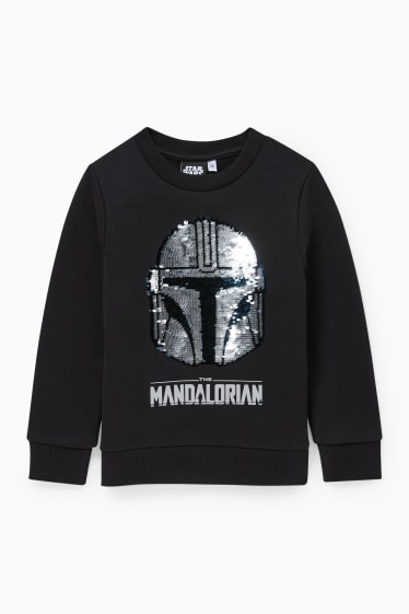 Kinder - Star Wars: The Mandalorian - Sweatshirt - Glanz-Effekt - schwarz