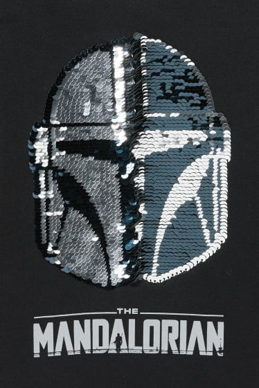 Dzieci - Star Wars: The Mandalorian - bluza - efekt połysku - czarny