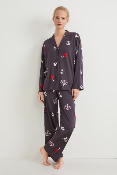 Damen - Pyjama - Peanuts - dunkelgrau