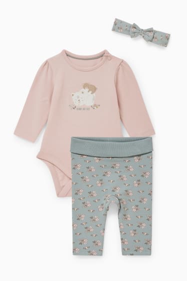 Babys - Babyoutfit - 3-delig - lichtroze