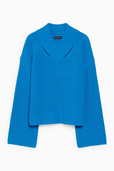 Damen - Pullover - blau