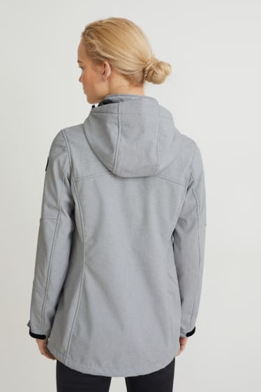 Damen - Softshelljacke mit Kapuze - weiss