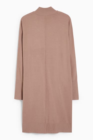 Femmes - Robe de maille - marron clair