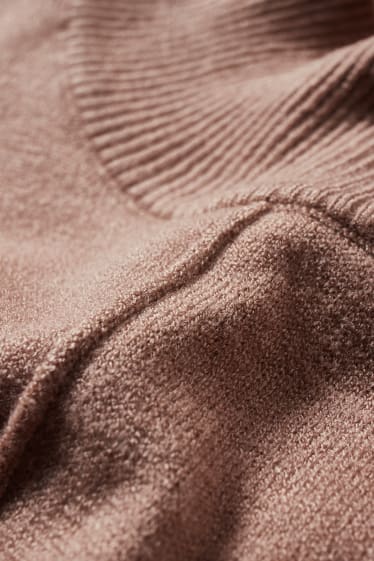 Femmes - Robe de maille - marron clair