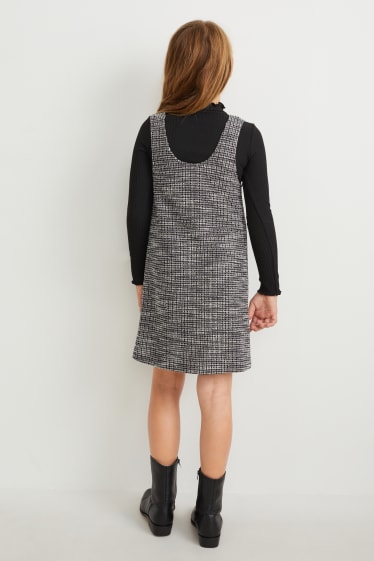 Children - Set - bouclé dress and long sleeve top - 2 piece - black