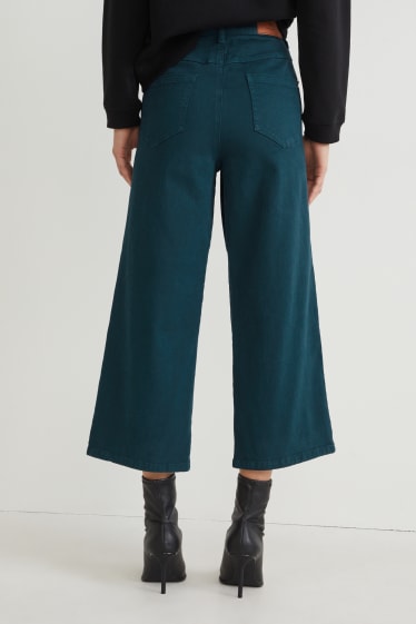 Femmes - Straight jean - high waist - vert foncé
