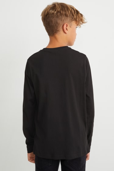 Niños - Camiseta navideña de manga larga - negro