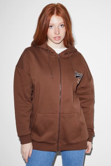 Women - CLOCKHOUSE - zip-through sweatshirt with hood - brown