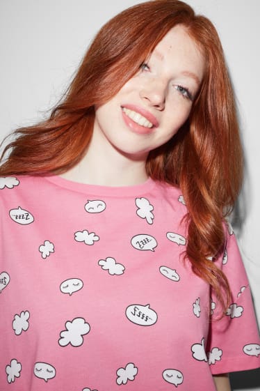 Dona - CLOCKHOUSE - camisa de dormir - estampada - fúcsia
