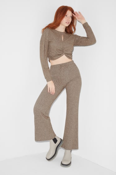 Teens & young adults - CLOCKHOUSE - knit trousers - brown-melange