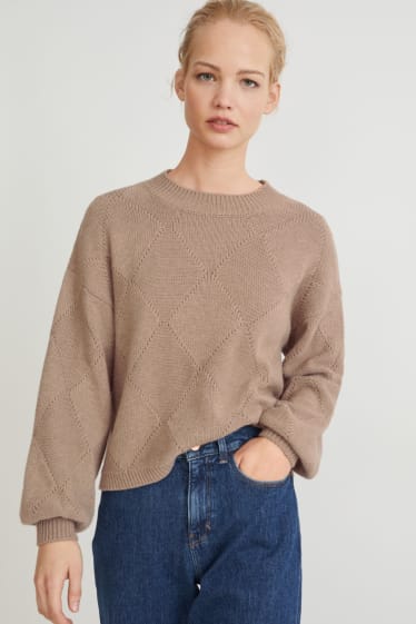 Damen - Pullover - beige