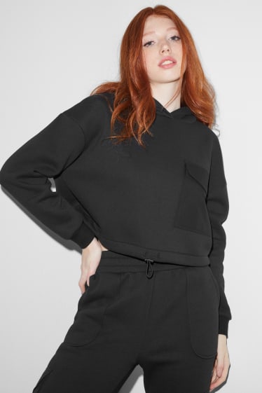 Women - CLOCKHOUSE - cropped hoodie - black