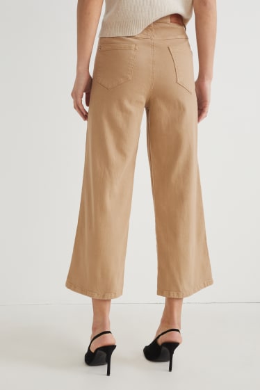 Mujer - Straight jeans - high waist - marrón claro