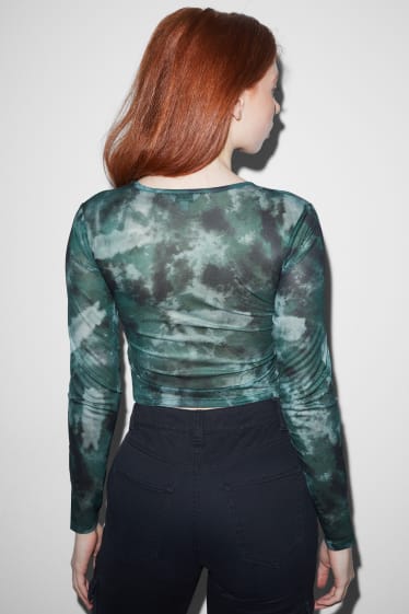 Women - CLOCKHOUSE - cropped long sleeve top - dark green