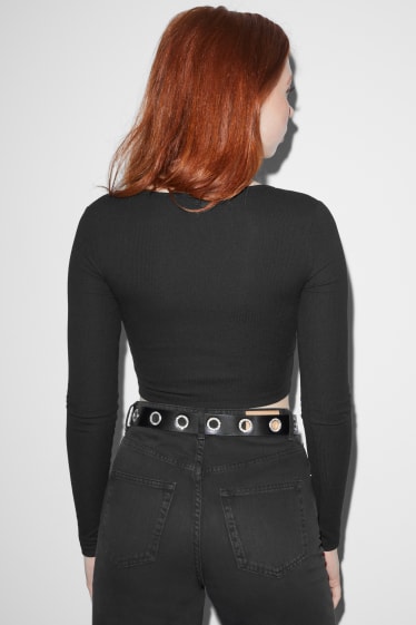 Women - CLOCKHOUSE - cropped long sleeve top - black