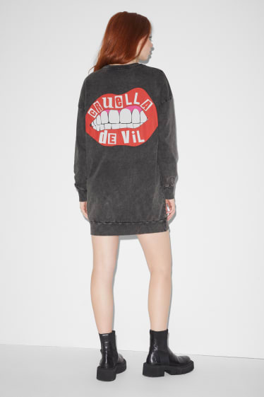 Dames - CLOCKHOUSE - sweatjurk - Cruella de Vil - donkergrijs
