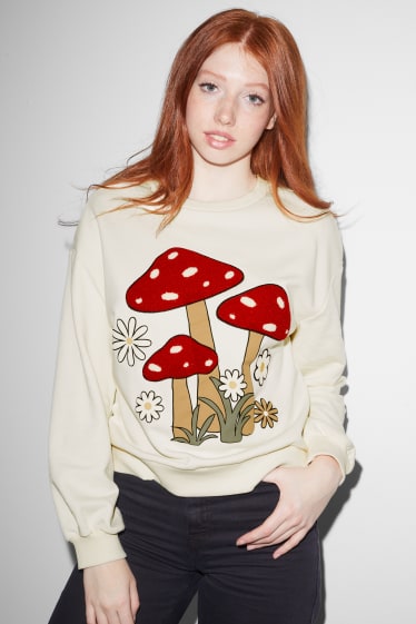 Donna - CLOCKHOUSE - felpa - bianco crema