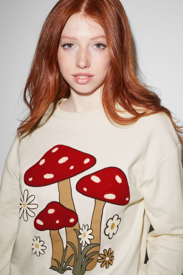 Donna - CLOCKHOUSE - felpa - bianco crema