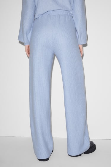Women - CLOCKHOUSE - knitted trousers - loose fit - light blue