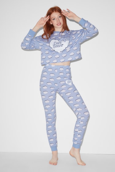 Dona - CLOCKHOUSE - pantalons de pijama - Els ossos amorosos - blau clar