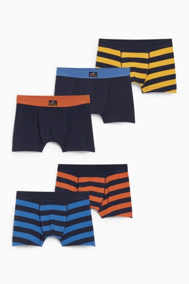 Kinder Buben - Multipack 5er - Boxershorts - dunkelblau