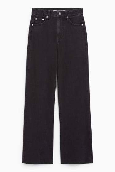 Women - CLOCKHOUSE - wide leg jeans - high waist - black